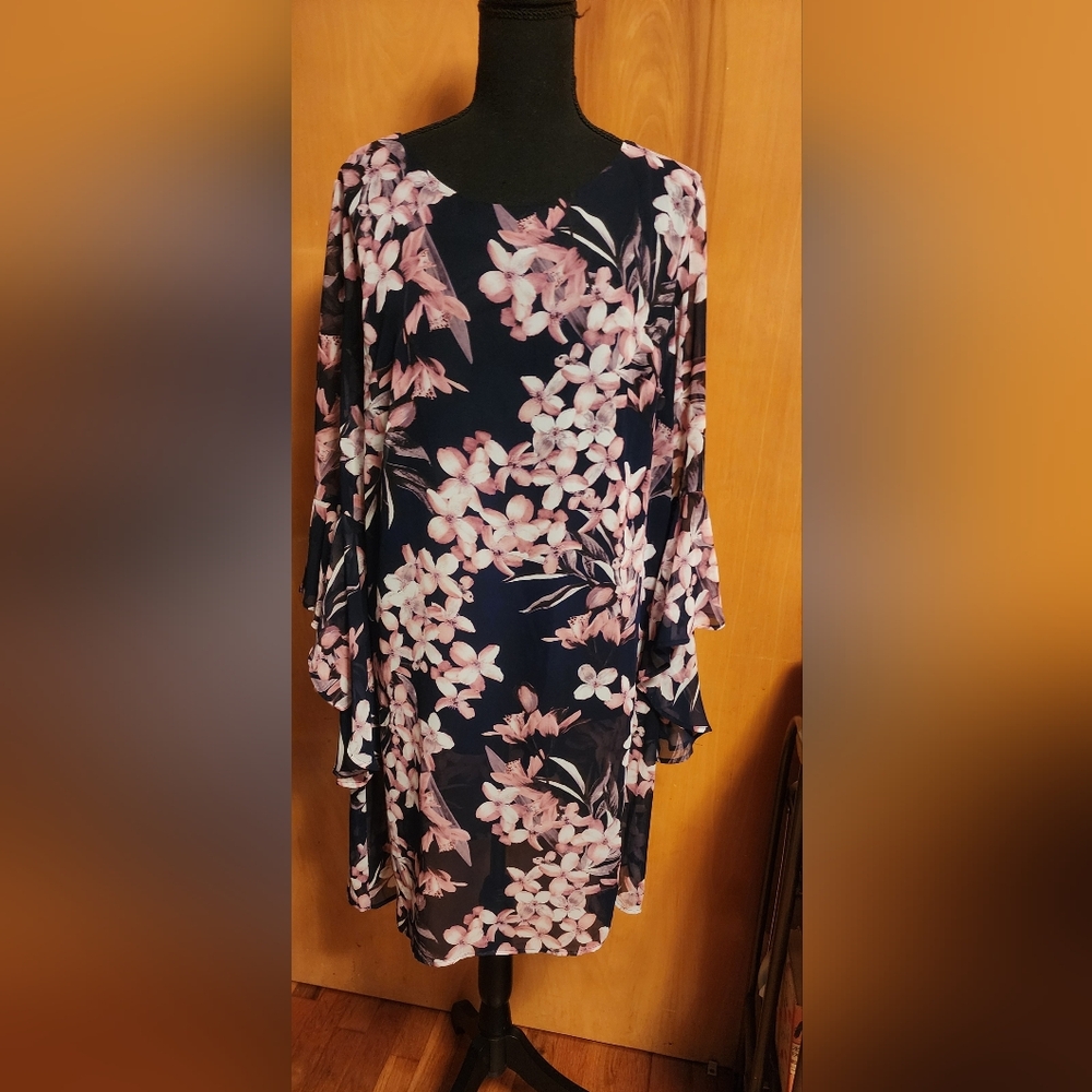 Plus Size Connected Apparel Navy Dress